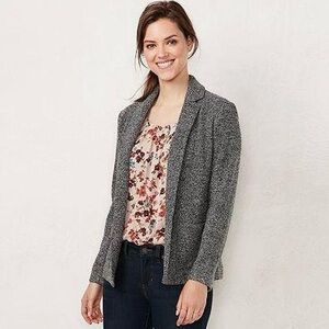 LC Lauren Conrad Gray Knit Open Front Cardigan Jacket XL